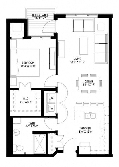 1 Bedroom Floor Plan